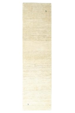 Full view of New Persian Gabbeh rug from Iran / Persia, 297 × 81 cm in Beige tones