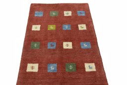 Surface texture of New Persian Gabbeh rug with natural Wool and intricate pattern