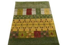 Surface texture of New Persian Gabbeh rug with natural Wool and intricate pattern