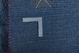 Close-up detail of New Persian Gabbeh rug from Iran / Persia showing Wool weave