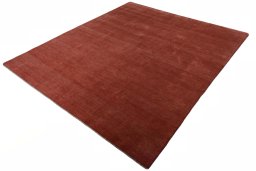 Corner detail of New Persian Gabbeh rug showing border pattern and Wool pile