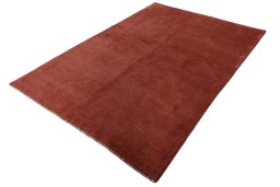 Corner detail of New Persian Gabbeh rug showing border pattern and Wool pile