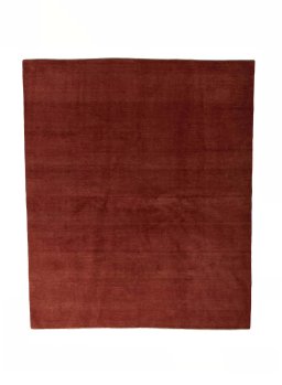 Full view of New Persian Gabbeh rug from Iran / Persia, 307 × 258 cm in Red tones