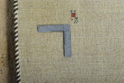 Close-up detail of New Persian Gabbeh rug from Iran / Persia showing Wool weave