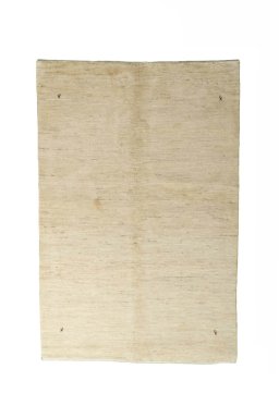 Full view of New Persian Gabbeh rug from Iran / Persia, 255 × 170 cm in Beige tones