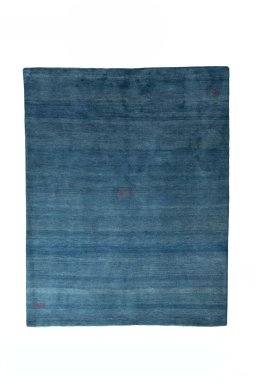 Full view of New Persian Gabbeh rug from Iran / Persia, 248 × 197 cm in Blue tones
