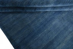 Full view of New Persian Gabbeh rug from Iran / Persia, 248 × 197 cm in Blue tones