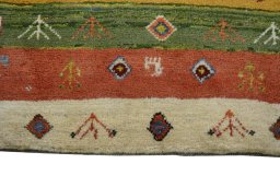 Central medallion detail of New Persian Gabbeh rug from Iran / Persia