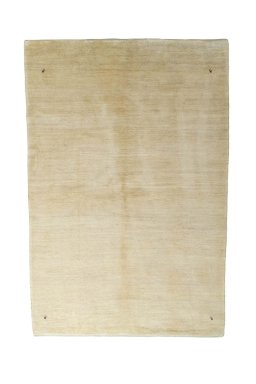 Full view of New Persian Gabbeh rug from Iran / Persia, 302 × 203 cm in Beige tones