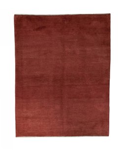 Full view of New Persian Gabbeh rug from Iran / Persia, 206 × 160 cm in Red tones