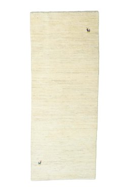 Full view of New Persian Gabbeh rug from Iran / Persia, 203 × 82 cm in Beige tones