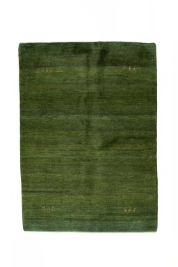 Full view of New Persian Gabbeh rug from Iran / Persia, 208 × 149 cm in Green tones