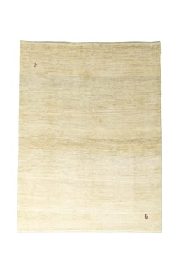 Full view of New Persian Gabbeh rug from Iran / Persia, 200 × 150 cm in Beige tones