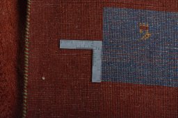 Close-up detail of New Persian Gabbeh rug from Iran / Persia showing Wool weave