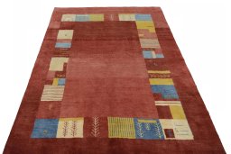 Surface texture of New Persian Gabbeh rug with natural Wool and intricate pattern