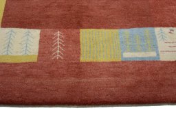 Central medallion detail of New Persian Gabbeh rug from Iran / Persia