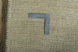 Close-up detail of New Persian Gabbeh rug from Iran / Persia showing Wool weave