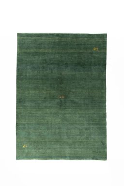 Full view of New Persian Gabbeh rug from Iran / Persia, 236 × 169 cm in Green tones