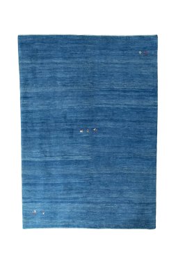 Full view of New Persian Gabbeh rug from Iran / Persia, 237 × 168 cm in Blue tones