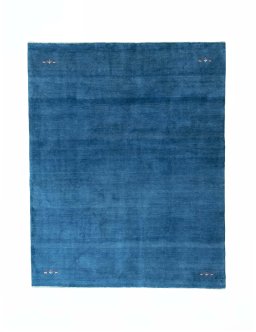 Full view of New Persian Gabbeh rug from Iran / Persia, 251 × 202 cm in Blue tones