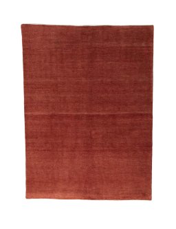 Full view of New Persian Gabbeh rug from Iran / Persia, 240 × 177 cm in Red tones