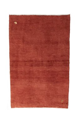 Full view of New Persian Gabbeh rug from Iran / Persia, 153 × 100 cm in Red tones