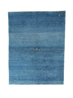 Full view of New Persian Gabbeh rug from Iran / Persia, 196 × 151 cm in Blue tones