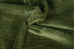Corner detail of New Persian Gabbeh rug showing border pattern and Wool pile