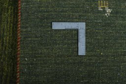 Close-up detail of New Persian Gabbeh rug from Iran / Persia showing Wool weave