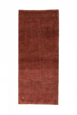 Full view of New Persian Gabbeh rug from Iran / Persia, 201 × 86 cm in Red tones