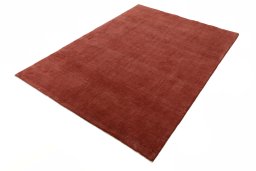 Corner detail of New Persian Gabbeh rug showing border pattern and Wool pile