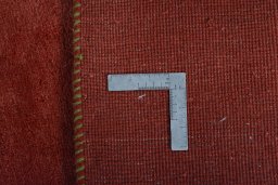 Close-up detail of New Persian Gabbeh rug from Iran / Persia showing Wool weave