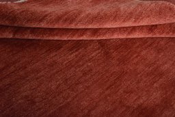 Full view of New Persian Gabbeh rug from Iran / Persia, 193 × 205 cm in Red tones