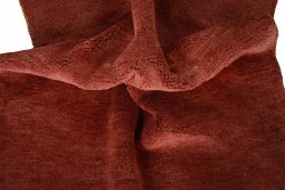 Corner detail of New Persian Gabbeh rug showing border pattern and Wool pile
