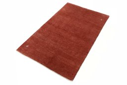 Corner detail of New Persian Gabbeh rug showing border pattern and Wool pile