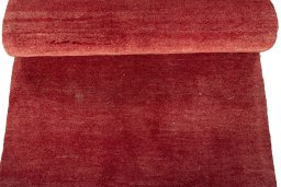 Full view of New Persian Gabbeh rug from Iran / Persia, 193 × 77 cm in Red tones