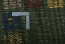 Close-up detail of New Persian Gabbeh rug from Iran / Persia showing Wool weave