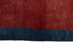 Close-up detail of New Persian Gabbeh rug from Iran / Persia showing Wool weave