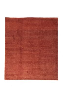 Full view of New Persian Gabbeh rug from Iran / Persia, 305 × 260 cm in Red tones