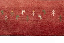 Close-up detail of New Persian Gabbeh rug from Iran / Persia showing Wool weave