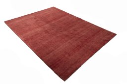 Corner detail of New Persian Gabbeh rug showing border pattern and Wool pile