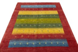 Surface texture of New Persian Gabbeh rug with natural Wool and intricate pattern
