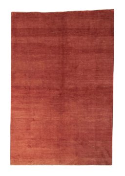 Full view of New Persian Gabbeh rug from Iran / Persia, 300 × 200 cm in Red tones