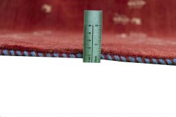 Close-up detail of New Persian Gabbeh rug from Iran / Persia showing Wool weave