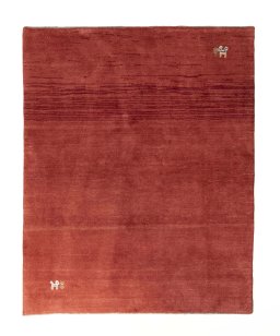 Full view of New Persian Gabbeh rug from Iran / Persia, 190 × 150 cm in Red tones
