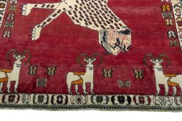 Central medallion detail of 2000s Persian Gabbeh rug from Iran / Persia