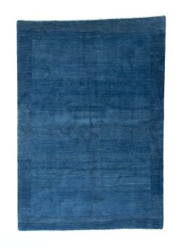 Full view of New Persian Gabbeh rug from Iran / Persia, 240 × 167 cm in Blue tones