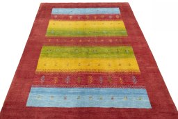 Surface texture of New Persian Gabbeh rug with natural Wool and intricate pattern