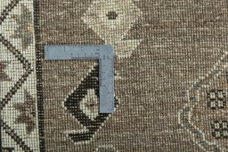 Close-up detail of 2000s Persian Gabbeh rug from Iran / Persia showing Wool weave
