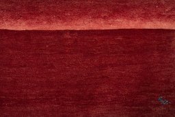Full view of New Persian Gabbeh rug from Iran / Persia, 155 × 100 cm in Red tones